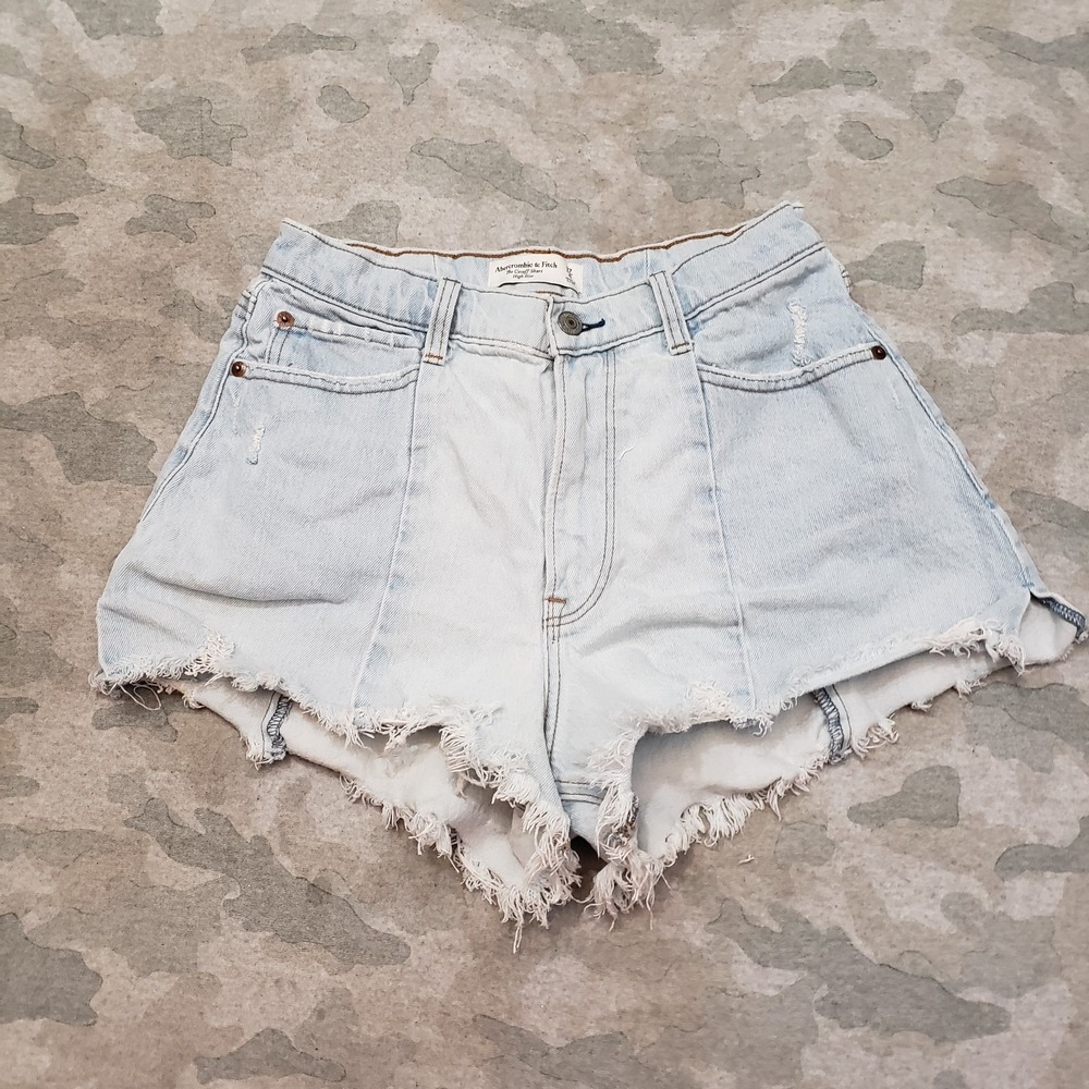 Abercrombie and Fitch Shorts Womens 27/4 Blue Pockets Denim Cut Off